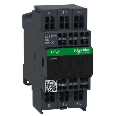 Contator LC1D123BD 12A 24VCC 1NA+1NF com Mola Supressora e Conexão por Terminais Schneider Electric