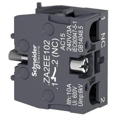Bloco de Contato ZA2EE102 1NF Montagem Parafuso Abertura Lenta IP20 600V 10A Bivolt Schneider