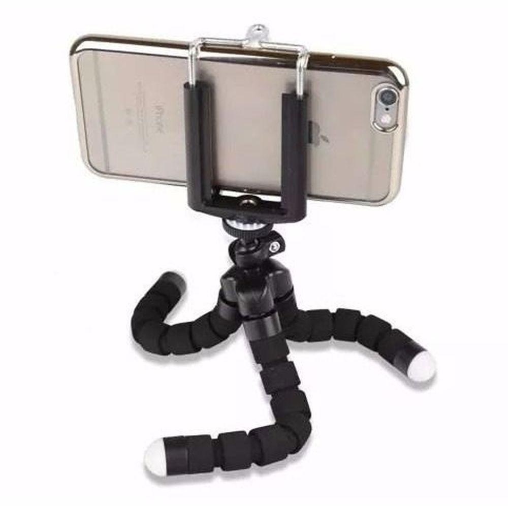 Mini Tripe Articulável Flexível Preto Para Câmeras Celulares - 1
