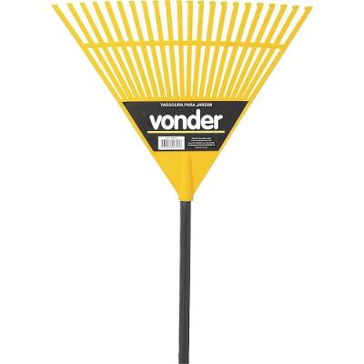 Vassoura Plástica para Grama 3129120000 com 22 Dentes Amarelo Vonder 55CM