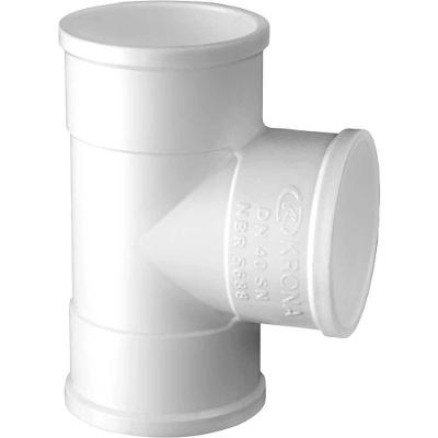 Tê para Esgoto 658 para Condução de Efluentes com Instalação Flexível em Pvc Branco Krona