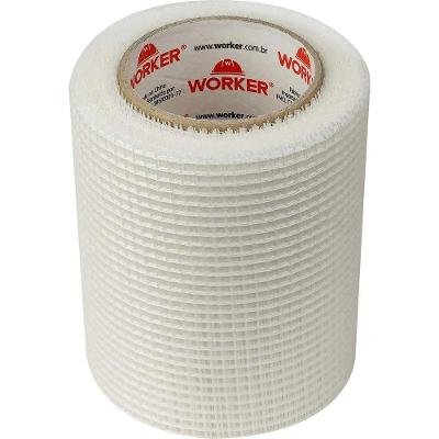 Tela Adesiva para Drywall Trancada com Adesivo 100MM X 20M Fibra de Vidro Worker