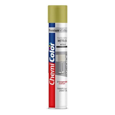 Tinta Spray Metálica Dourada Chemicolor com Acabamento Brilhante 250ML Chemi Color