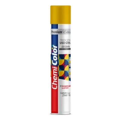 Tinta Spray Uso Geral Chemicolor com Acabamento Amarelo Vibrante 250ML Chemi Color