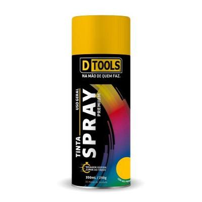 Spray Premium Uso Geral Amarelo com Tinta Acrílica 350ML Dtools
