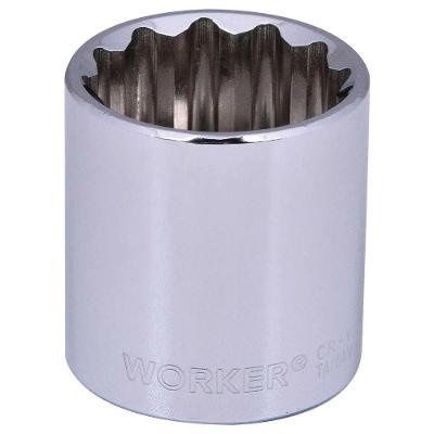 Soquete Estriado Worker Encaixe 1-2 30mm com Acabamento Cromado e Torque 570 N.m