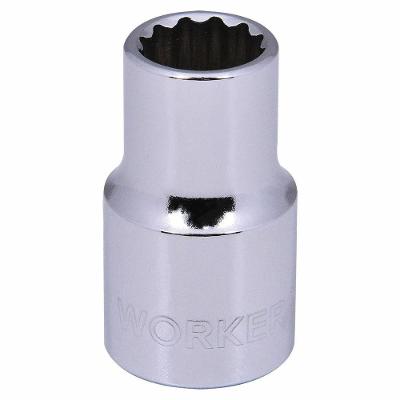 Soquete Estriado Worker Encaixe 1-2 11mm com Acabamento Cromado e Aço Cromo Vanádio 170 N.m 38CM
