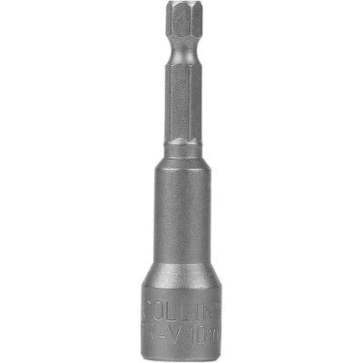 Soquete Magnético 1-4 Collins 10MM com Ponta Magnetizada e Encaixe 6,35MM em Aço Cromo Vanádio