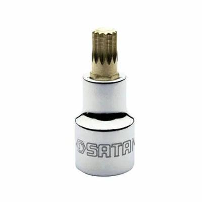 Soquete Multidentado Curto 14MM Encaixe 1-2 Uso Profissional Alta Precisao Sata