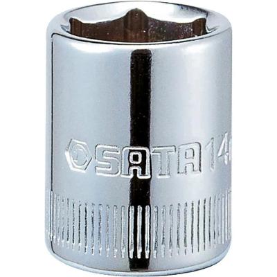 Soquete Sextavado Encaixe 1-4 9MM Aço Cromo Vanádio Cr V Niquelado Cromado Ponta Hexagonal Sata