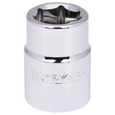 Soquete Sextavado Encaixe 3-4 21mm Worker com Acabamento Cromado 21MM