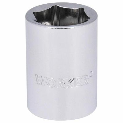 Soquete Sextavado Encaixe 3-4 25mm Worker em Aço Especial com Acabamento Cromado e Bivolt