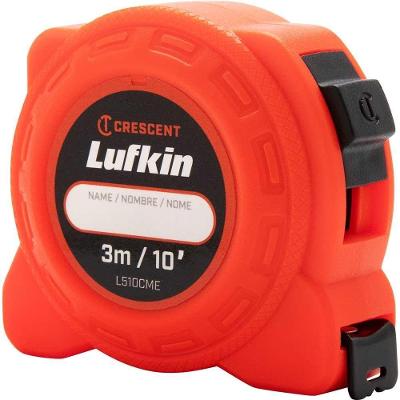 Trena Curta com Trava L-510CMED Gancho Autoajustável Clip Traseiro Preta Lufkin 3M X 12,5MM