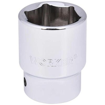 Soquete Sextavado Worker Encaixe 3-4 28mm em Aço Especial Cromado