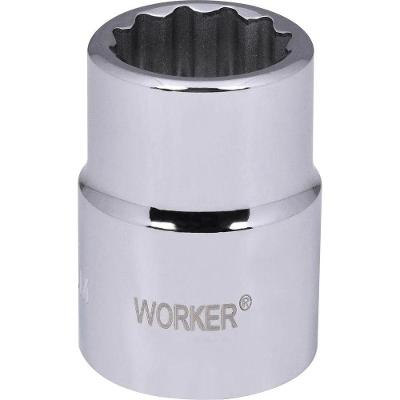 Soquete Estriado Worker Encaixe 3-4 22mm com Acabamento Cromado em Aço Cromo Vanádio