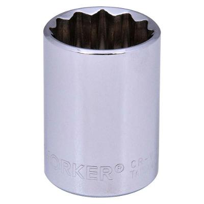 Soquete Estriado Encaixe 1-2 21mm Worker com Acabamento Cromado 21MM