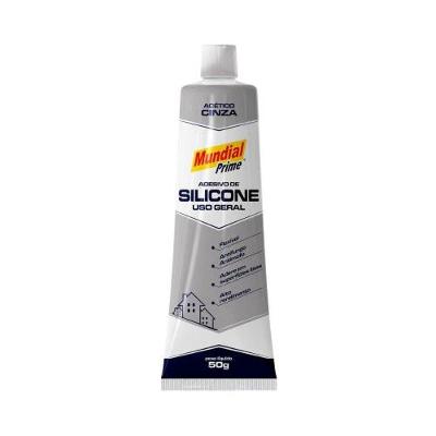 Selante Silicone 50g Adesivo Vedante Cinza Mundial Prime 50G