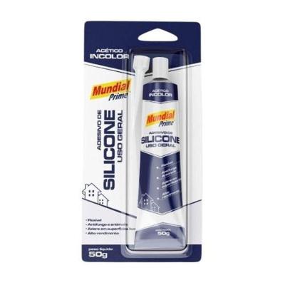Silicone Incolor 50g Blister Adesivo Vedante Flexível Mundial Prime 50G