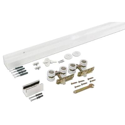 Roldana Plástica para Porta Sobrepor Kit 2 Metros Branco Perfil