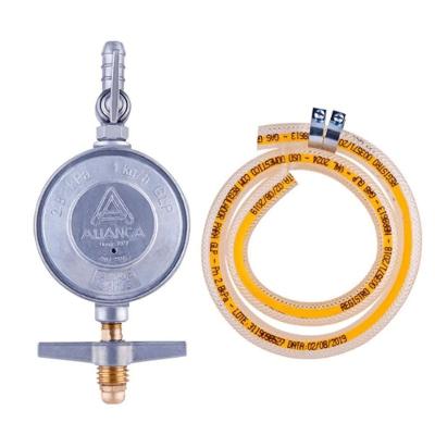 Regulador de Gás 504 Vazão 1KG-H com Mangueira 80CM Bivolt Construção Civil Aliança