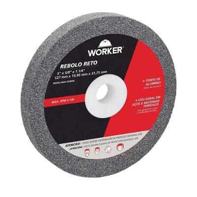 Rebolo Reto para Uso Geral 5x5-8x1.1-4 Fino Worker Grão 60 Óxido de Alumínio 5"X5-8"X1.1-4"