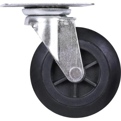 Rodízio Fixo 4 para Carrinho de Carga 70KG com Base Giratória Preto Worker