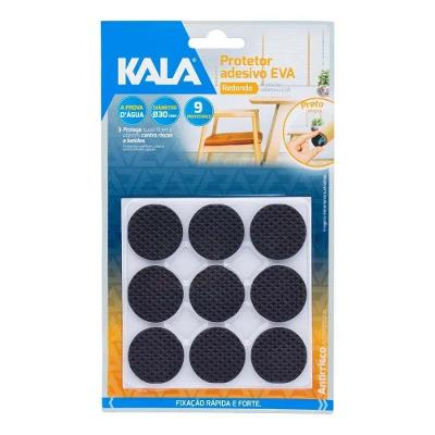 Protetor Adesivo Eva Redondo Antiimpacto 30mm 9 Peças para Móveis Preto Kala
