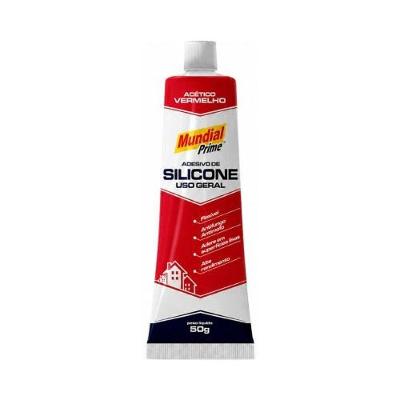 Adesivo Vedante Silicone Vermelho 50g com Resistência UV e Temperatura Mundial Prime 50G
