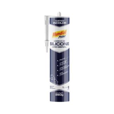 Adesivo Vedante Silicone Incolor 260g com Resistência UV Transparente Mundial Prime 260G