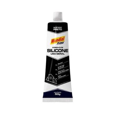 Adesivo Vedante Mundial Prime Silicone com Película Flexível Preto 50G
