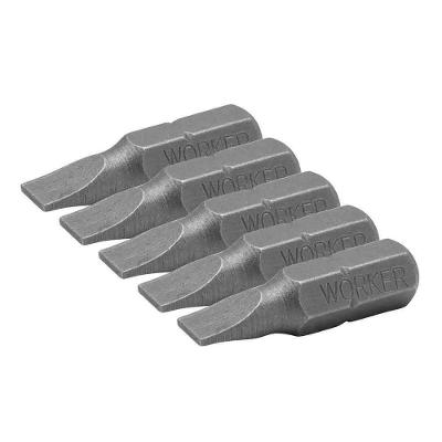 Bits para Parafusadeira 1-4 Ponta Fenda 5x50,8mm com 5 Peças Worker