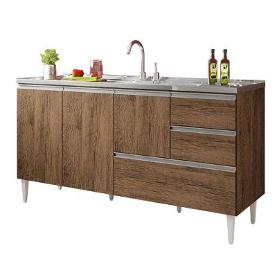 Balcão Maceió 3 Portas 3 Gavetas MDF-MDP 148CM Castanho Milani Conceal