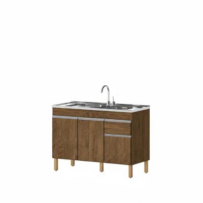 Balcão de Pia Natal 2 Portas MDF-MDP 120CM Castanho Milani Movelaria