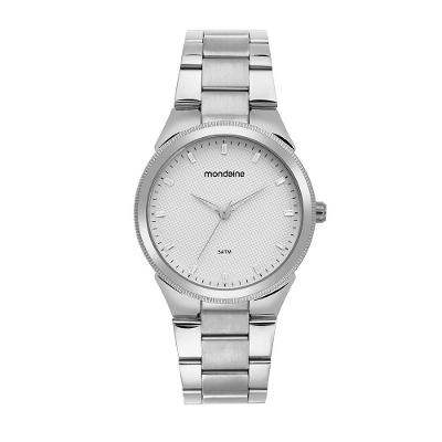 Relógio Feminino Prata em Aço com Cristais Analógico Aço Inox Mondaine