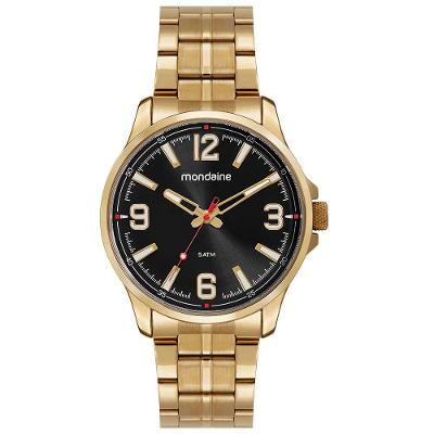 Relógio Masculino Relógio Masculino Analógico Preto Dourado em Aço Analógico Aço Inox Dourado