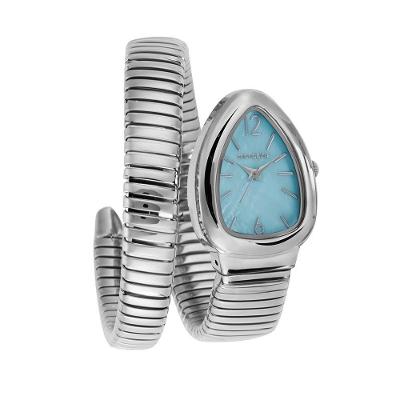 Relógio Feminino Serpens Clássico com Pulseira de Aço Inox Dupla Azul e Prata Mondaine