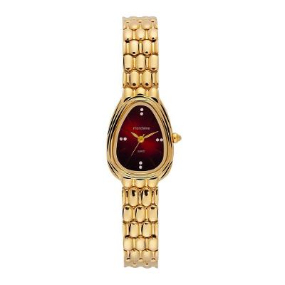Relógio Feminino Serpens Analógico em Metal com Mostrador Vermelho Mondaine 31.5CM