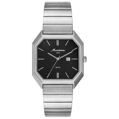Relógio Unissex 1954 Analógico Quadrado Aço Inox com Calendário Vintage Prata Mondaine