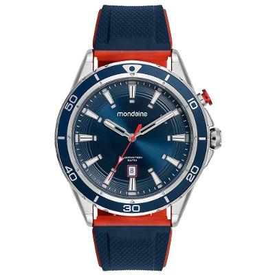 Relógio Masculino Anadigi Analógico e Digital Silicone Azul Prata Mondaine