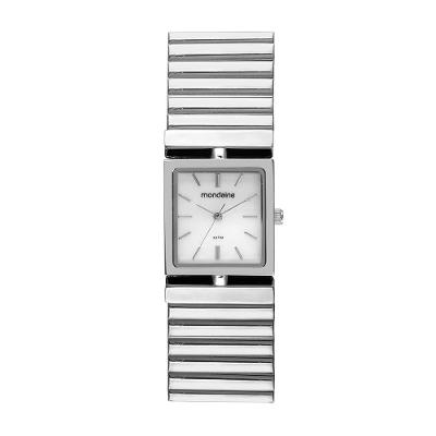 Relógio Feminino Bracelete Madrepérola Prata Analógico com Mostrador em Madrepérola Branca Aço Inox