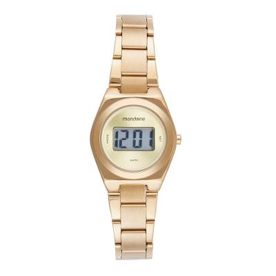 Relógio Feminino Digital Minimalista em Aço Dourado com LCD Mondaine 25MM