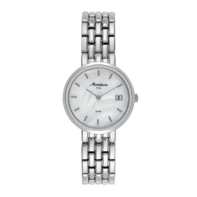 Relógio Feminino Mondaine Prata com Calendário Madreperola em Metal com Mostrador de Madrepérola