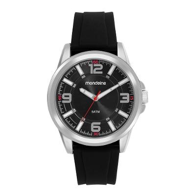 Relógio Masculino Relógio Masculino Preto Silicone Fivela Analógico Silicone Fivela Preto Mondaine
