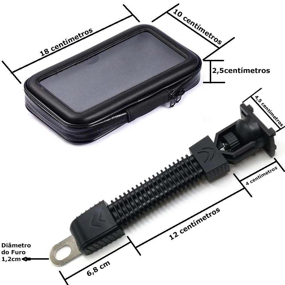 Suporte Smartphone Celular Gps Moto Retrovisor 6,3 Polegadas P/ Moto - 4