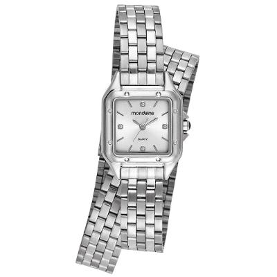 Relógio Feminino Index Completo Analógico em Aço Inox Prata Mondaine 23MM