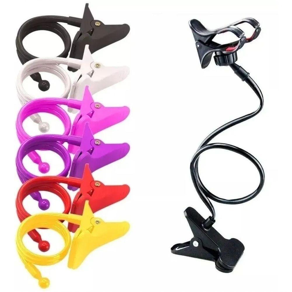 Suporte Universal Celular Articulado Pescoço Ganso Mesa Cama Preto - 3