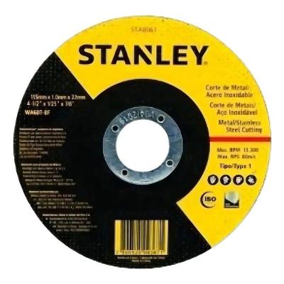 Disco Abrasivo 4.1-2 X 1.0 X 7-8 para Inox Corte Rápido e Preciso Stanley 115MM