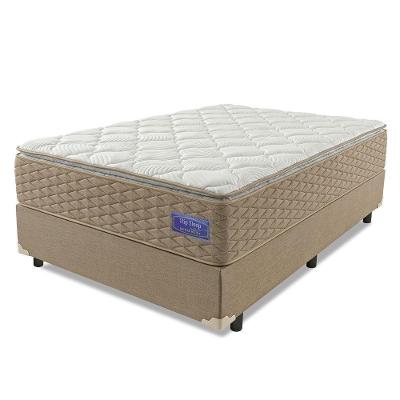 Cama Box Casal Magnus Superlastic Pillow Top Molas Ensacadas Suede Bege Apolo Spuma 138CM