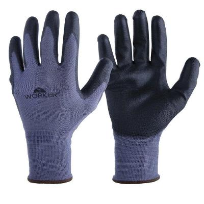 Luva de Proteção Banhada Wk30 - PU Fit - g com Duplo Revestimento Cinza Worker 9