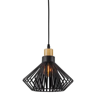 Pendente Kala Natexi Design Clássico em Ferro Preto e Dourado Kala 250CM